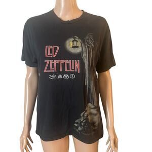 Led Zeppelin T-Shirt Mens M Black Hermit Graphic 1968 Official Licensed Rock